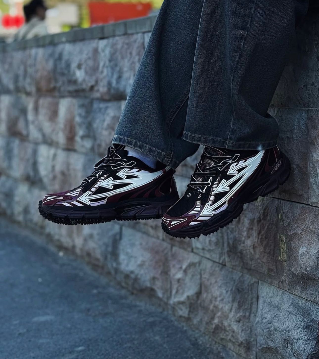 Off-White Back Burgundy Shoe.